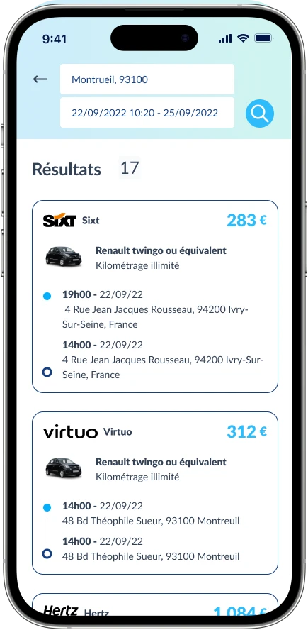 location de voiture déplacements professionnel
